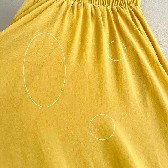Chiffon Maxi Skirt Womens Size L Boho Sheer Yellow Mustard Elastic Waist - Picture 5 of 8